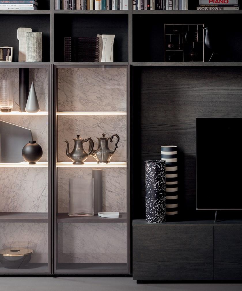 PIANCA Модульный книжный шкаф из дерева и стекла Spazioteca sun-id-1427300 - Вид №2