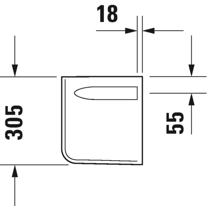 08571800002 Полупьедестал для раковины овальная Duravit D-Code - Вид №3