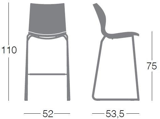 Segis Высокий табурет из полипропилена со спинкой Nami G0105 - Вид №2