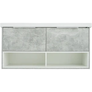 Тумба под раковину подвесная «Дана» 125 см цвет серый цемент