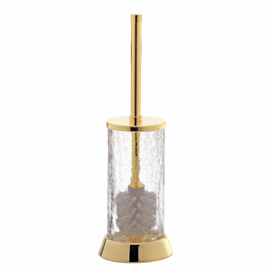 6604/SB-CRD Surya Crystal, напол. ерш с крышкой на метал. основании, цвет светлая бронза - эффект битого стекла