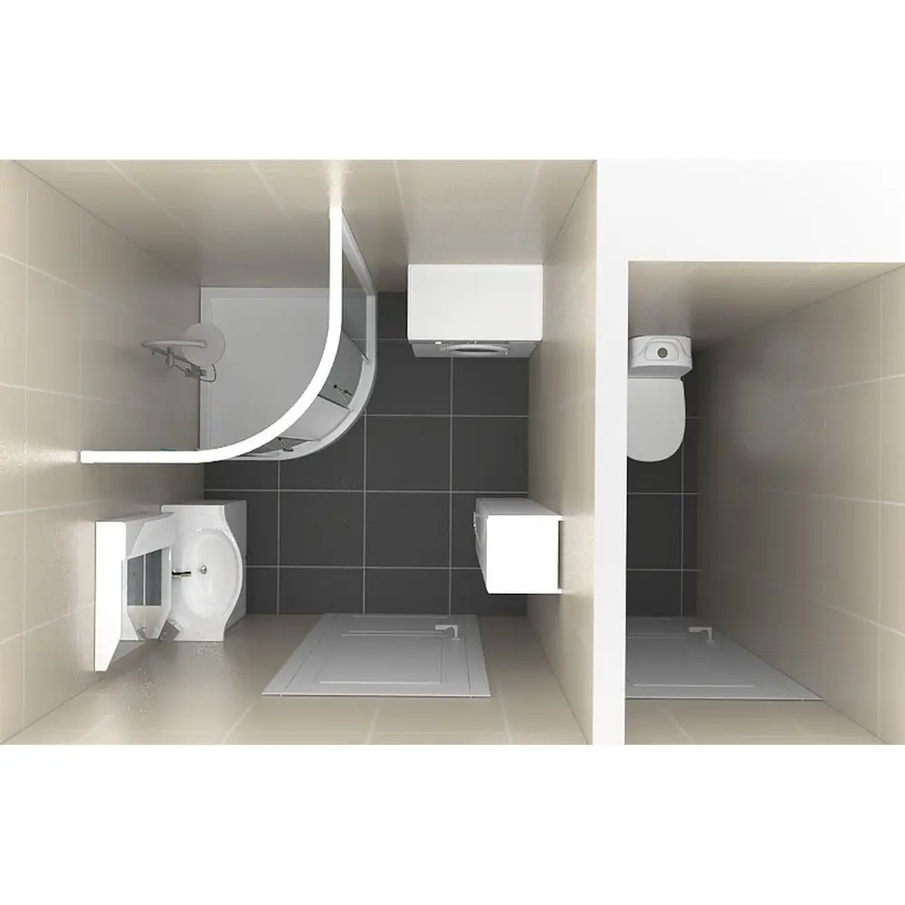 Душевая ширма Metakam Салют 1/4 круга 90х90 см белый профиль матовое стекло раздвижной Без серии STLM-2040433 - Вид №1