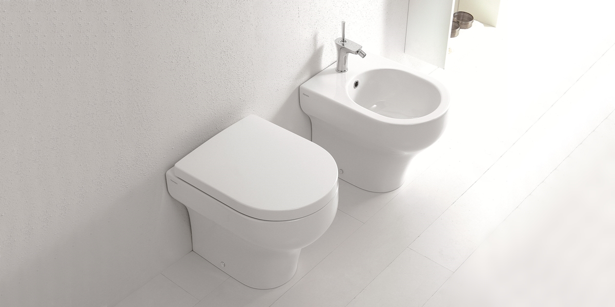 03CL Приставной унитаз напольный Белый Olympia Ceramica CLEAR Италия - Вид №1