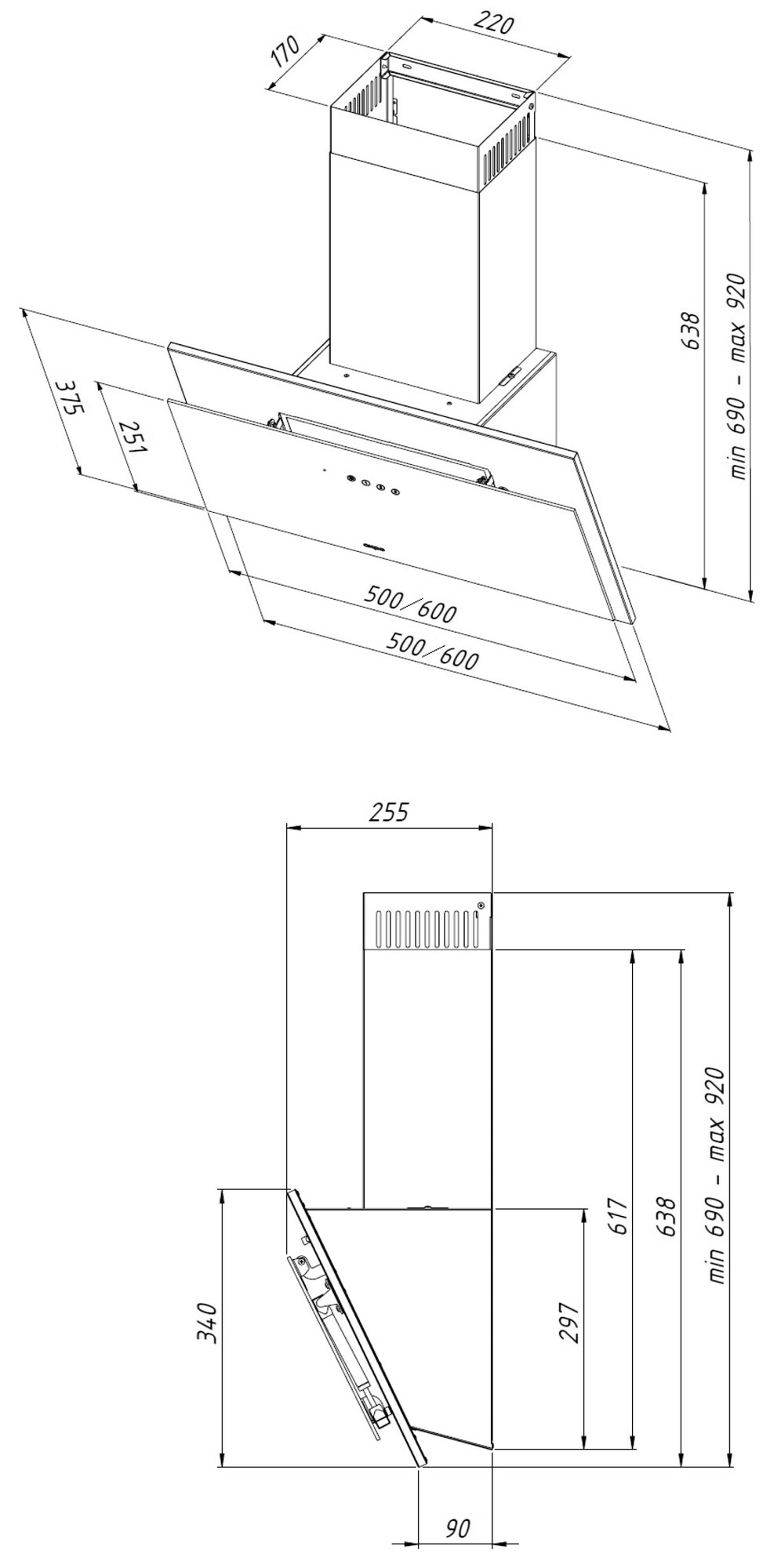 9951210 Вытяжка наклонная Akpo WK-11 Juno II белый/белый STDN-0084374 - Вид №12