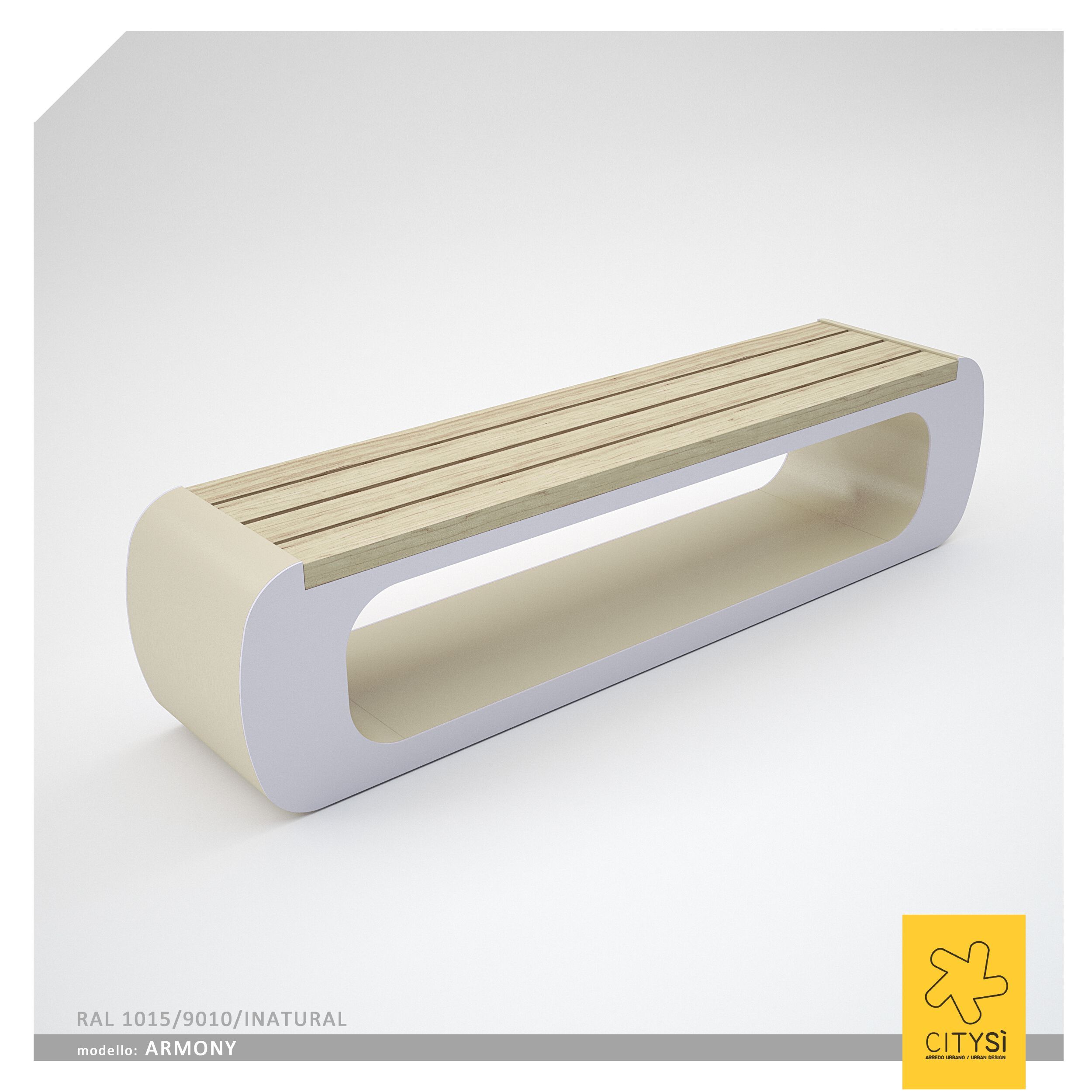 Стальная и деревянная скамья без спинки CITYSì ARMONY ARCH-00045270 - Вид №6