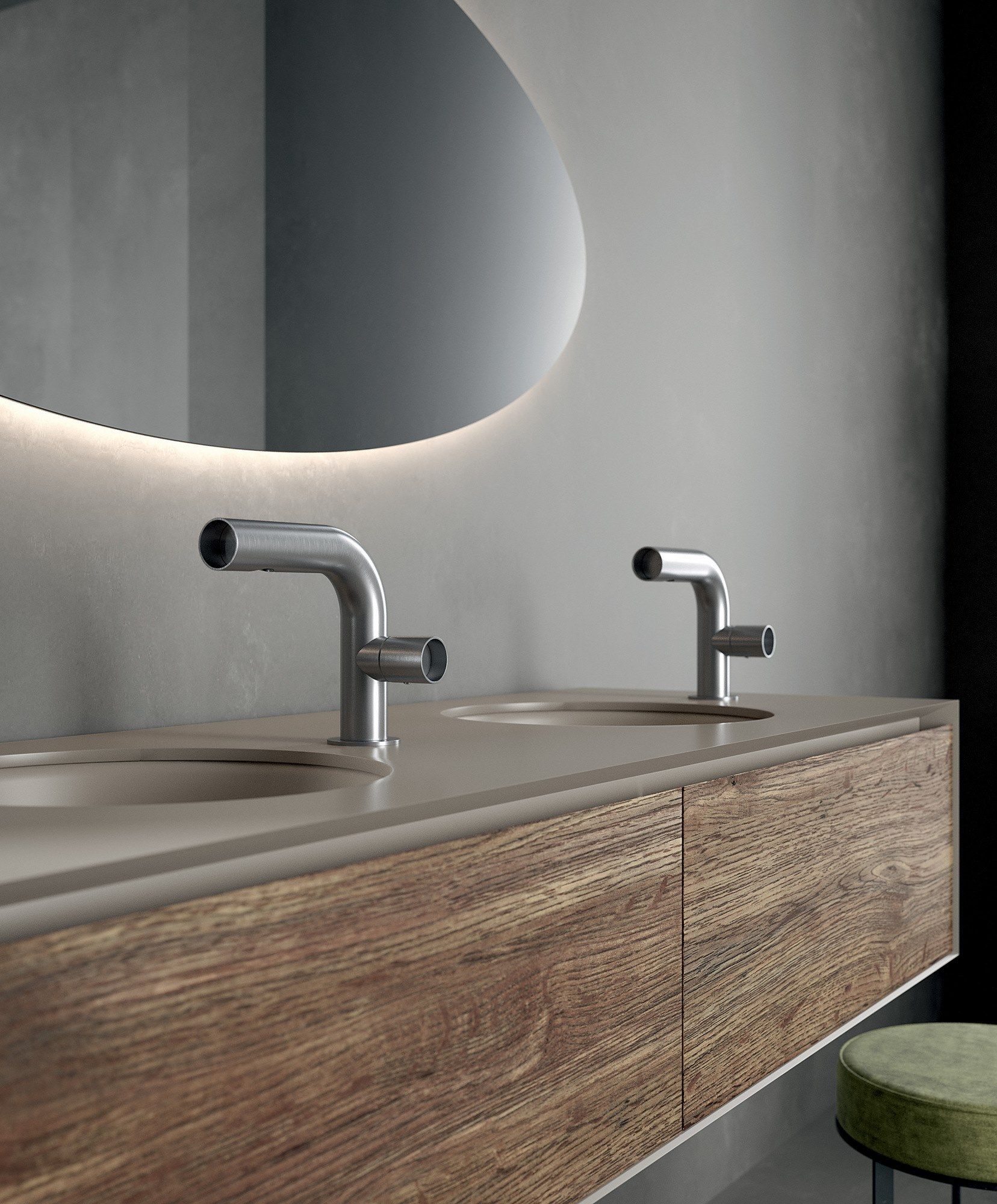 Стальной однорычажный высокий смеситель для раковины Rubinetterie Treemme Watertube ARCH-00036470 - Вид №1