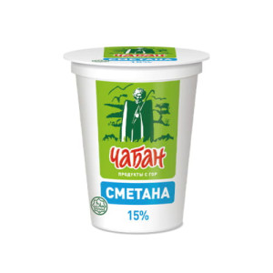Сметана 15% Чабан 400 г БЗМЖ