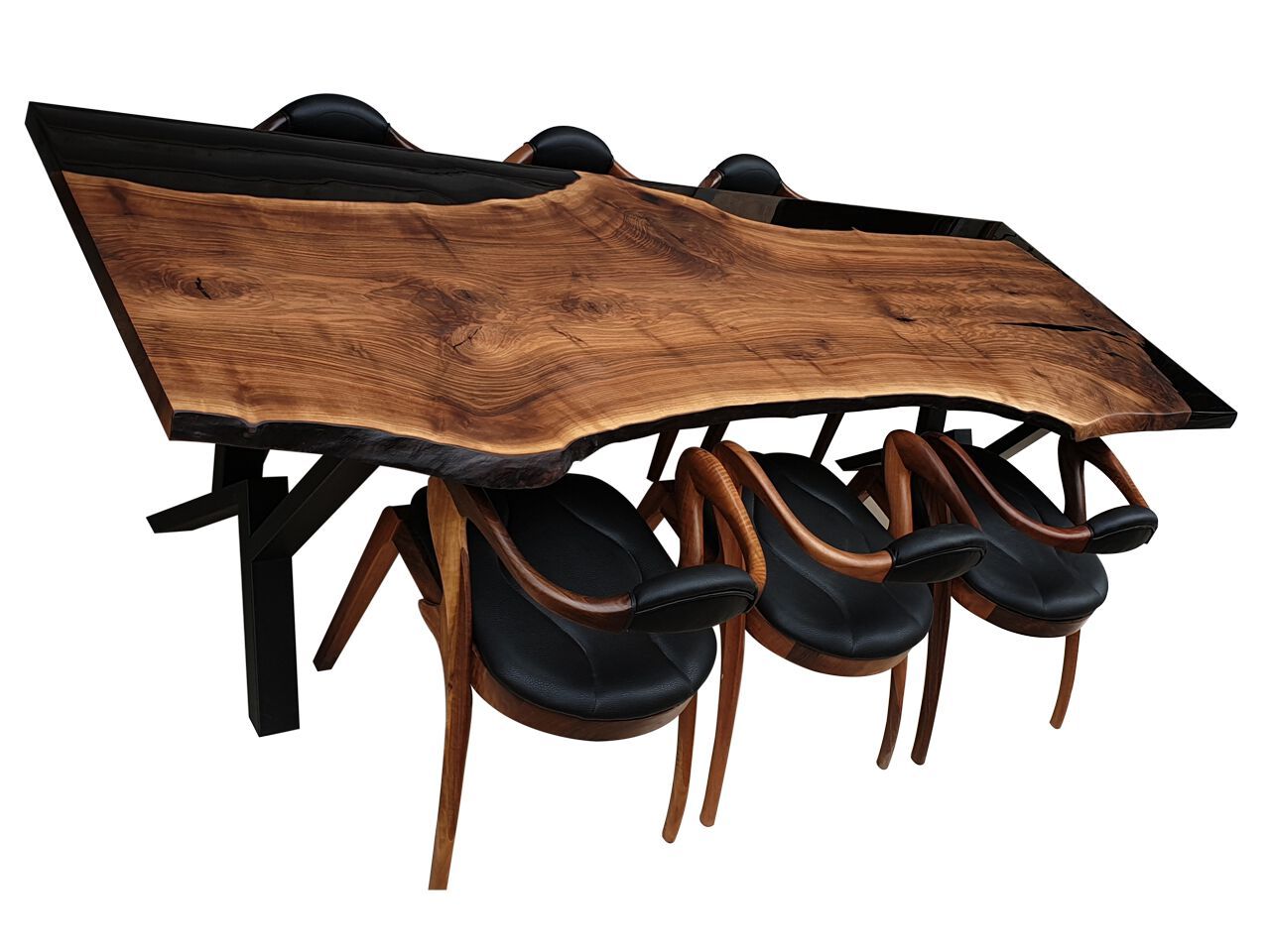 Прямоугольный стол из орехового дерева и смолы Legnor LEG2408807 ARCH-00105733