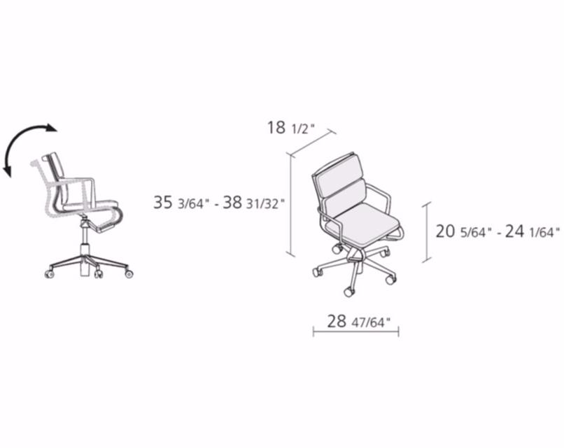 Alias Поворотное офисное кресло из кожи с подлокотниками Frame sun-id-1436556 - Вид №1