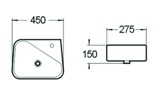 SL-2017L Раковина керамическая накладная без перелива LAB.Space  - Вид №1