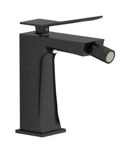 Смеситель для биде на 1 отверстие в комплекте с донным клапаном. WE ARE IB wa399ii Brushed Black Chrome Wave