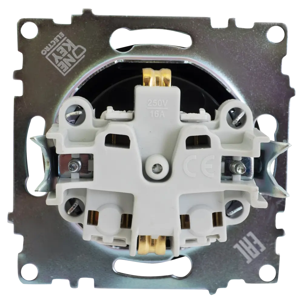 Розетка встраиваемая Onekey Florence с заземлением с крышкой цвет чёрный ONEKEYELECTRO STLM-2123550 - Вид №4