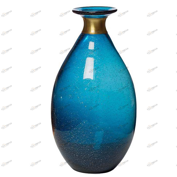 Ваза стеклянная синяя 30 см Bird GARDA DECOR - 033970 Синий 