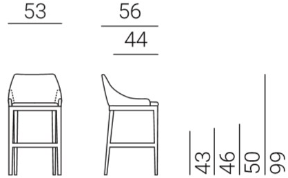 Marelli Кожаный барный стул со спинкой Nicole sun-id-1418792 - Вид №2