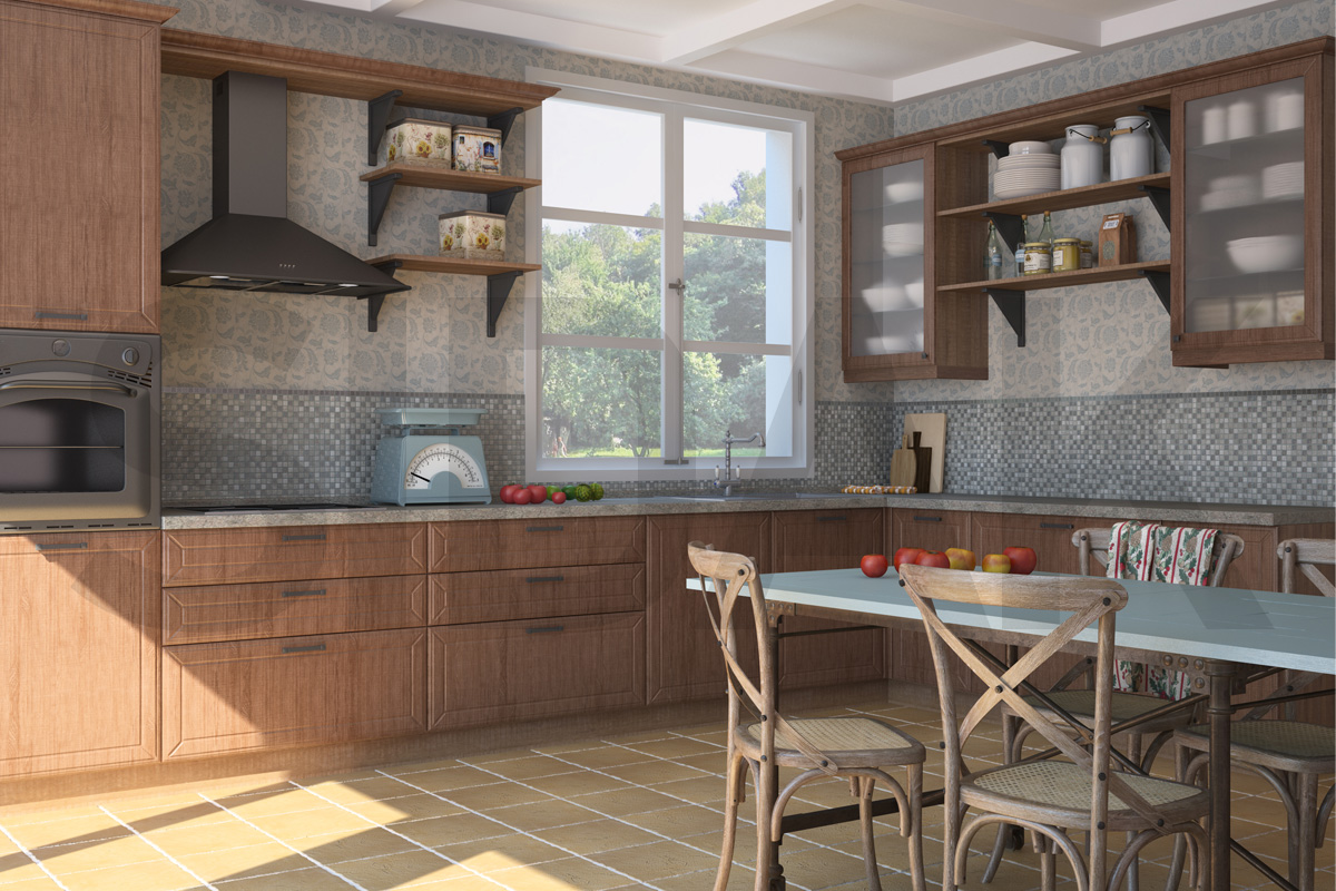 Фасады для кухни Кантри Фрезеровка «Ланос» Мокко мелинга №192 SIDAK SIST1640-213 - Вид №1