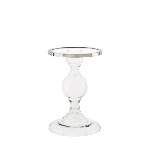 Подсвечник стеклянный прозрачный с серебристым ободком Providence S от Eichholtz EICHHOLTZ EICHHOLTZ 060303 Прозрачный  - Вид №3