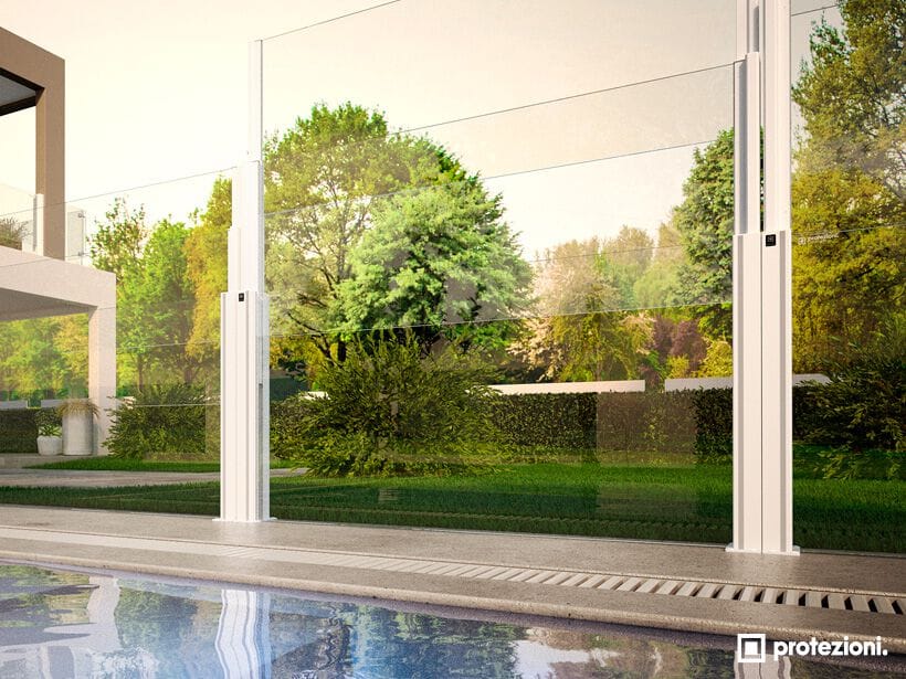 Стеклянный телескопический барьер и ширма для использования на первом этаже Protezioni парео ARCH-00015288