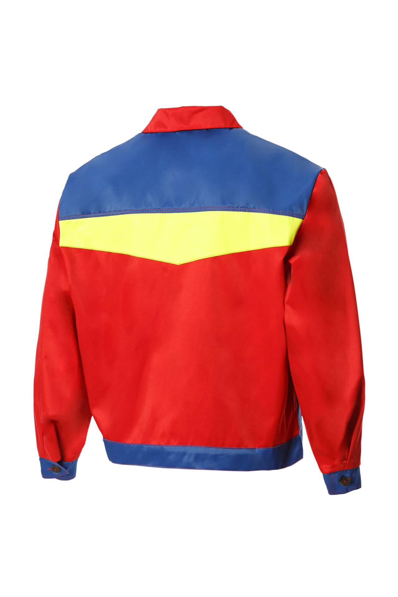 61634 Костюм "Мастер" с лимонной полосой красно-васильковый  Летняя спецодежда  размер 60-62/182-188  - Вид №2