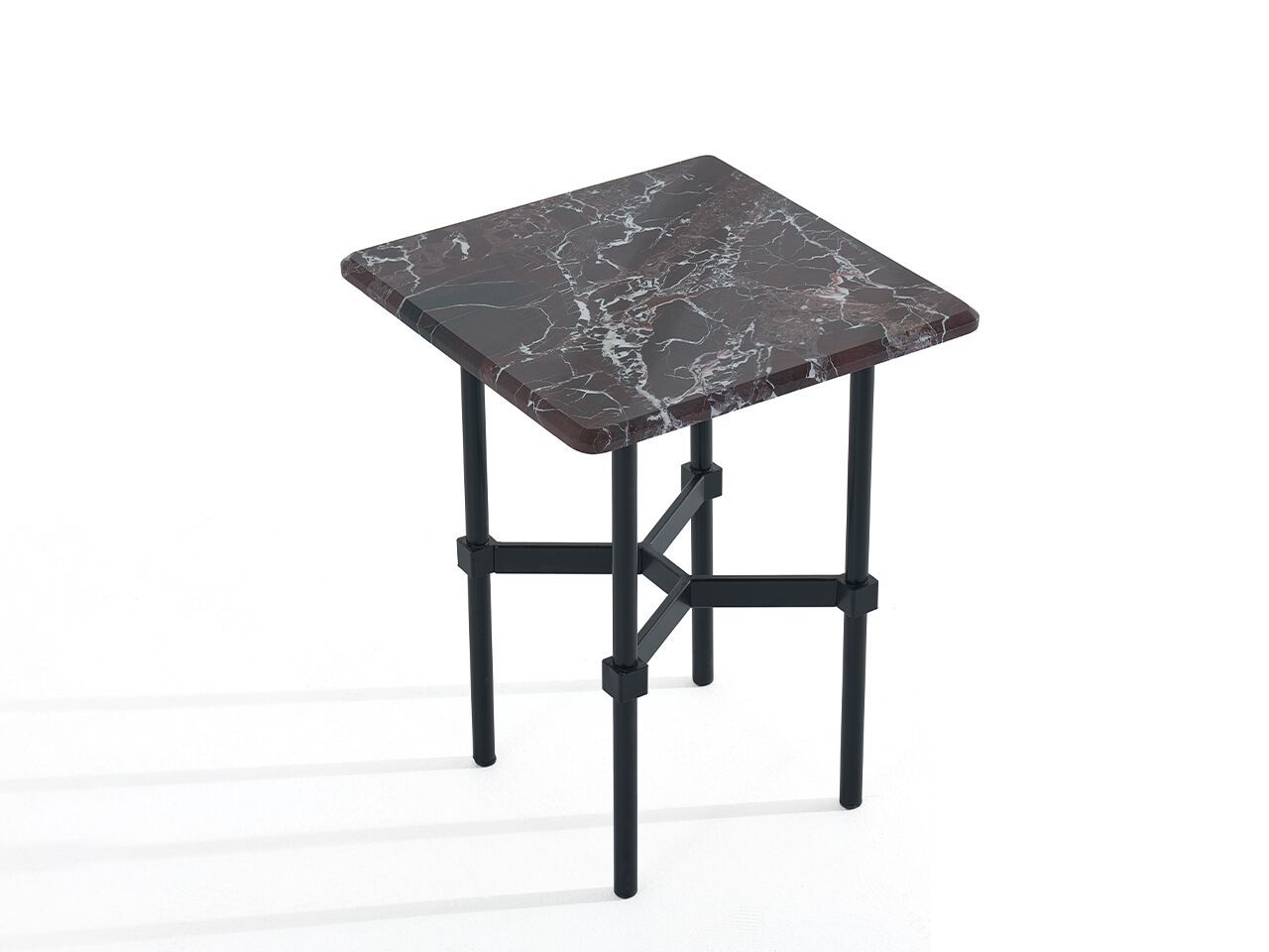 Высокий квадратный металлический журнальный столик с мраморной столешницей NDESIGN Ezora ARCH-00071354 - Вид №1