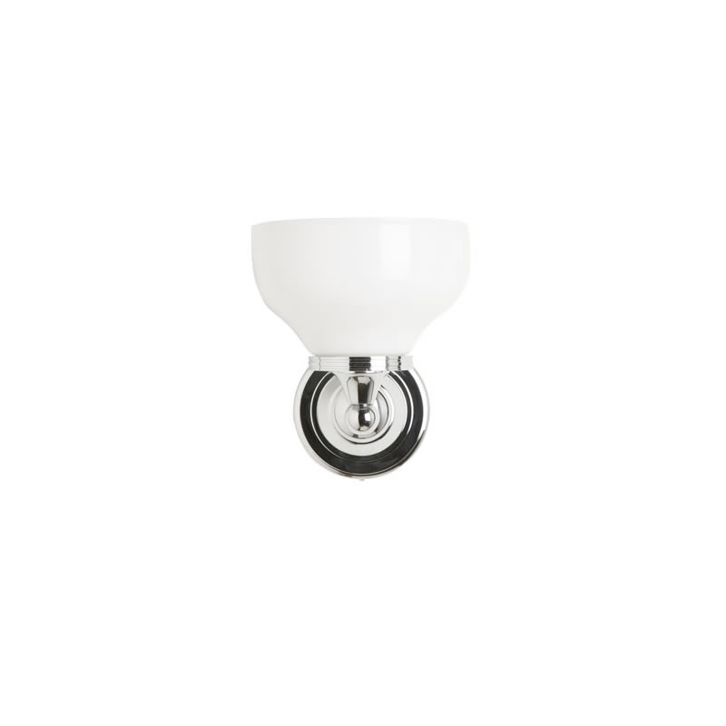 Burlington Круглый настенный светильник для ванной комнаты Burlington LED с хромированным основанием и абажуром из опалового стекла Хром BL11 