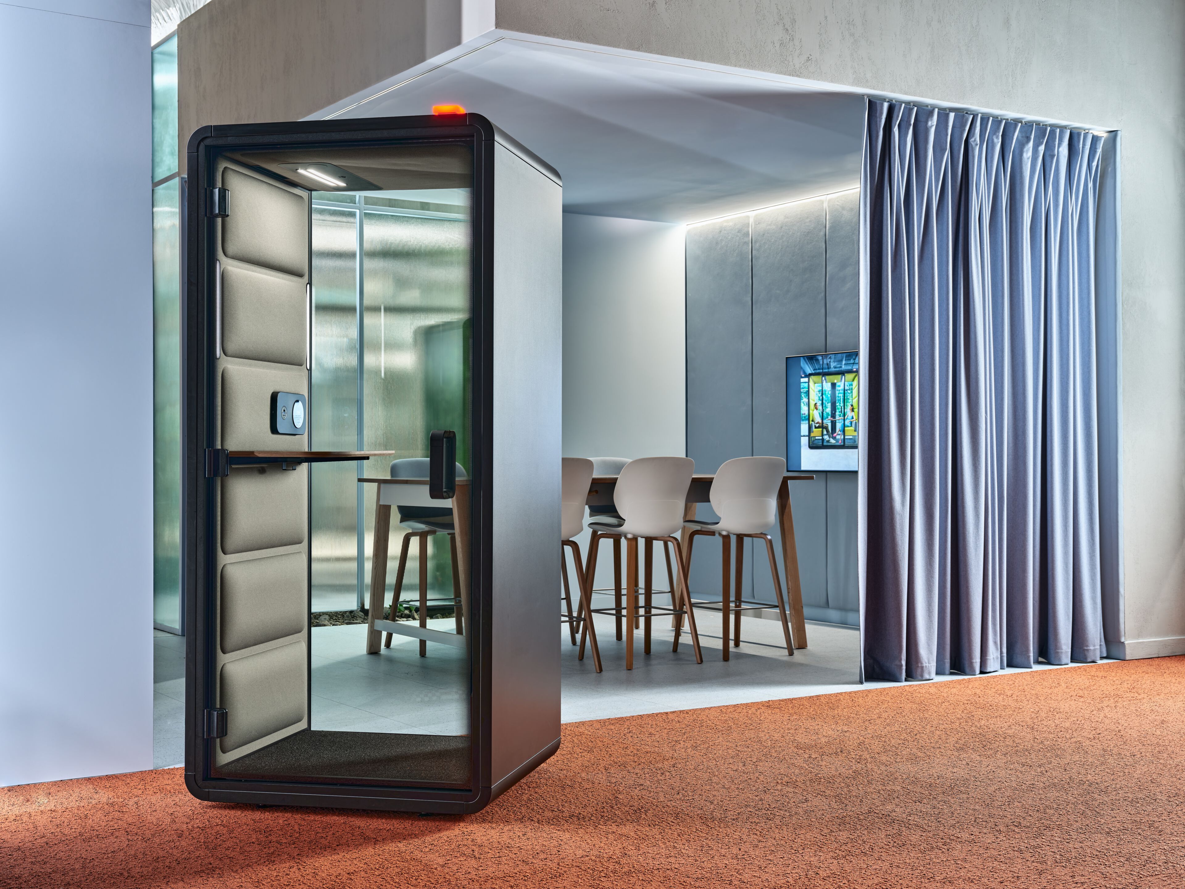 Одноместная акустическая офисная кабина со встроенным освещением Mikomax Smart Office HushFree ARCH-00013290