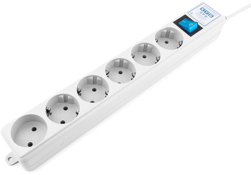 SPL(5+1)-16B-P-1.9M Surge protector power cube pro 1,9 m, lc circuit, 6 outlets (white) 16a / 3,5kvt Электрическая мануфактура Santreyd 