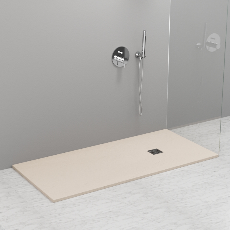 704365 Душевой поддон из минерального литья КРЕМОВЫЙ МАТОВЫЙ в комплекте с сифоном, Kerasan DOCCIA Италия