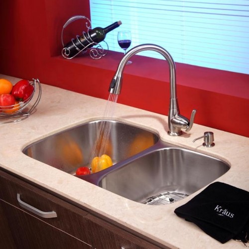 KBU24-KPF2230ORB-KSD30ORB Накладная раковина на столешницу  прямоугольная Krausru  - Вид №10