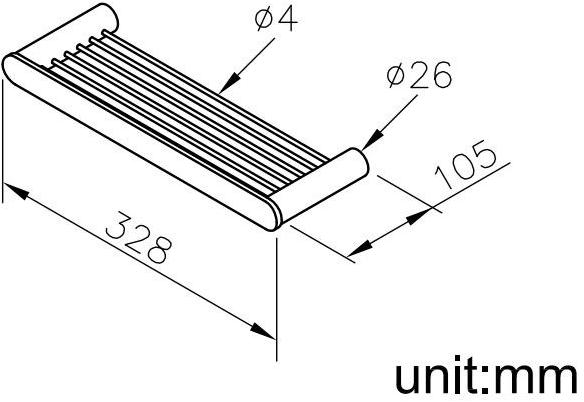 JUSTIME Полка для ванной из хромированной латуни Charming 6922-73-80cp - Вид №1