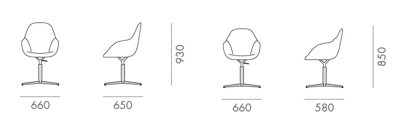4 спицы подлокотник ткань операционный офис стул Martex Taara ARCH-00029751 - Вид №2
