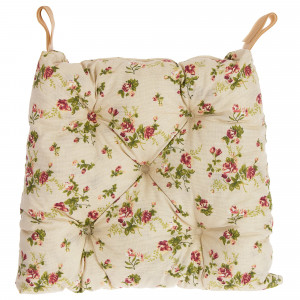 17990119 Сидушка «Прованс» с липучками 40х35х6 см цвет бежевый