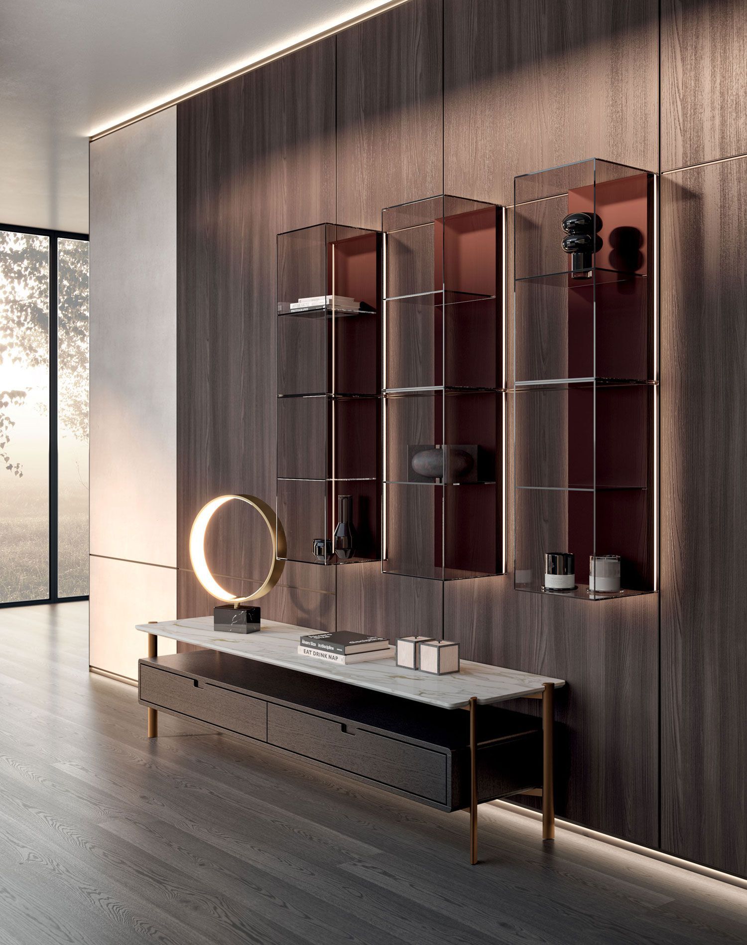 Деревянная стена установила модульную оборудованную стену MisuraEmme PUZZLE ARCH-00075287 - Вид №1