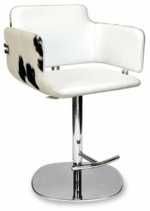 Italy Dream Design Регулируемый по высоте кожаный табурет в современном стиле с подлокотниками и подставкой для ног