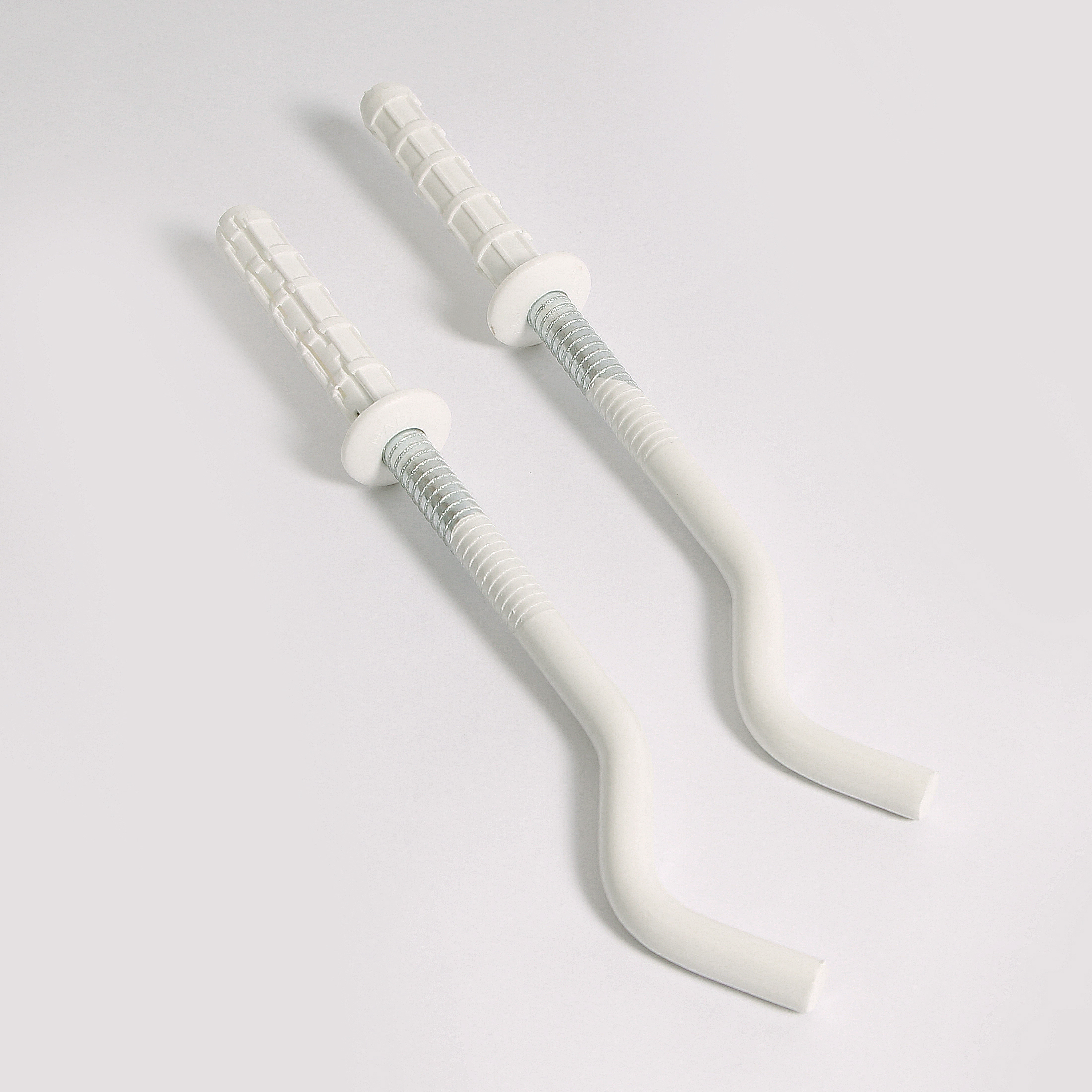 Комплект (2 шт) круглых штыревых пластифицированных кронштейнов TORIDO 9х195мм с дюбелями TABD09195P - Вид №2