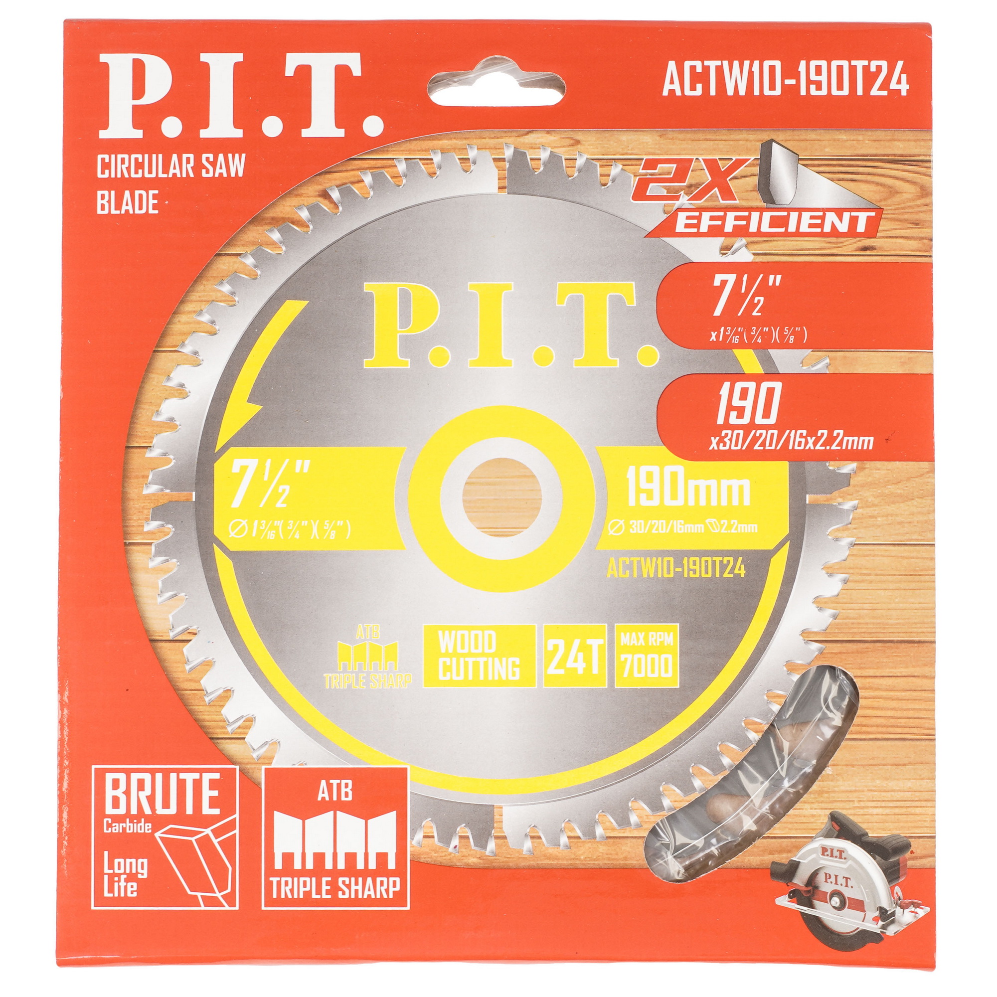 Диск пильный P.I.T. ACTW10-190T24 9196786 PIT STDN-0098734 - Вид №2