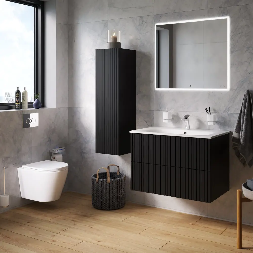 Пенал для ванной AM.PM Struktura — элегантное хранение в черном матовом исполнении 86811740 STLM-0071826 - Вид №7