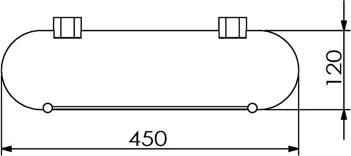 24051G Полка подвесная цвет хром LANGBERGER LUGANO - Вид №2