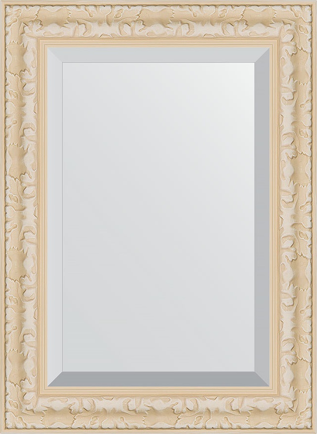 BY 1222 Зеркало с фацетом в багетной раме - старый гипс 82 mm EVOFORM Exclusive