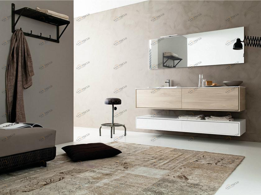 NOVELLO Подвесная тумба под умывальник из hpl с зеркалом Libera 3d sun-id-1431551