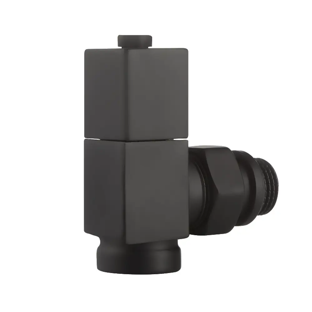 Набор вентилей для радиатора Royal Thermo Cube 1/2" угловой цвет черный STLM-2149779 - Вид №6