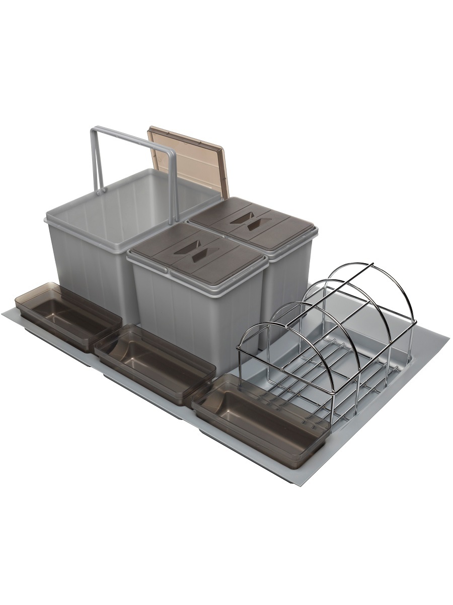 Система сортировки мусора Omega Duet 800/24 Metallic Grey NAVAKO 10116 - Вид №1