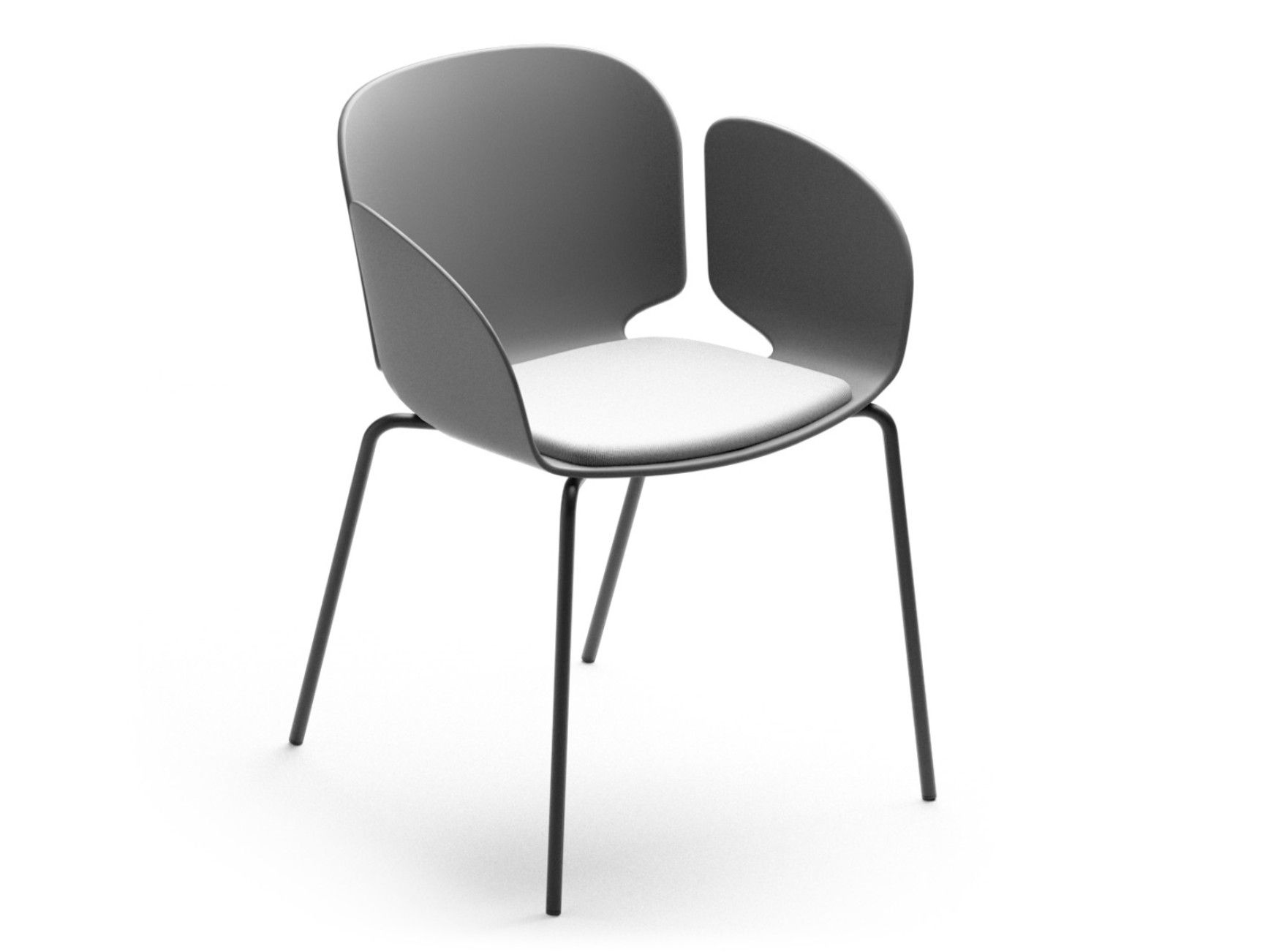 Полипропиленовый стул с подлокотниками с мягким сиденьем Sellex гнездо ARCH-00115729