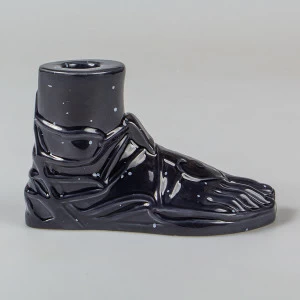 Подсвечник керамический синий "Нога в сандалии" Hestia Krepis DOIY  253253 Синий