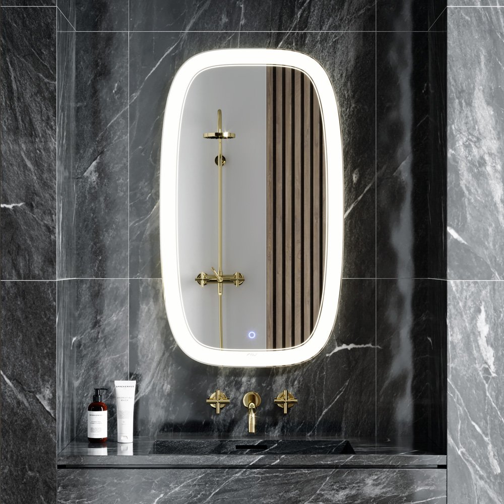 Зеркало в ванную овальное белое с подсветкой 52х90 см Matrix ALAVANN MATRIX 303977 Белый - Вид №1