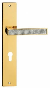 LINEA CALI' Ручка из хромированной латуни с кристаллами Swarovski® на пластине Zen mesh