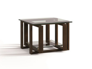 Высокий квадратный стеклянный журнальный столик