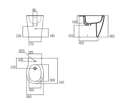 Напольное биде с переливом Ideal Standard Connect Freedom ARCH-00059441 - Вид №2