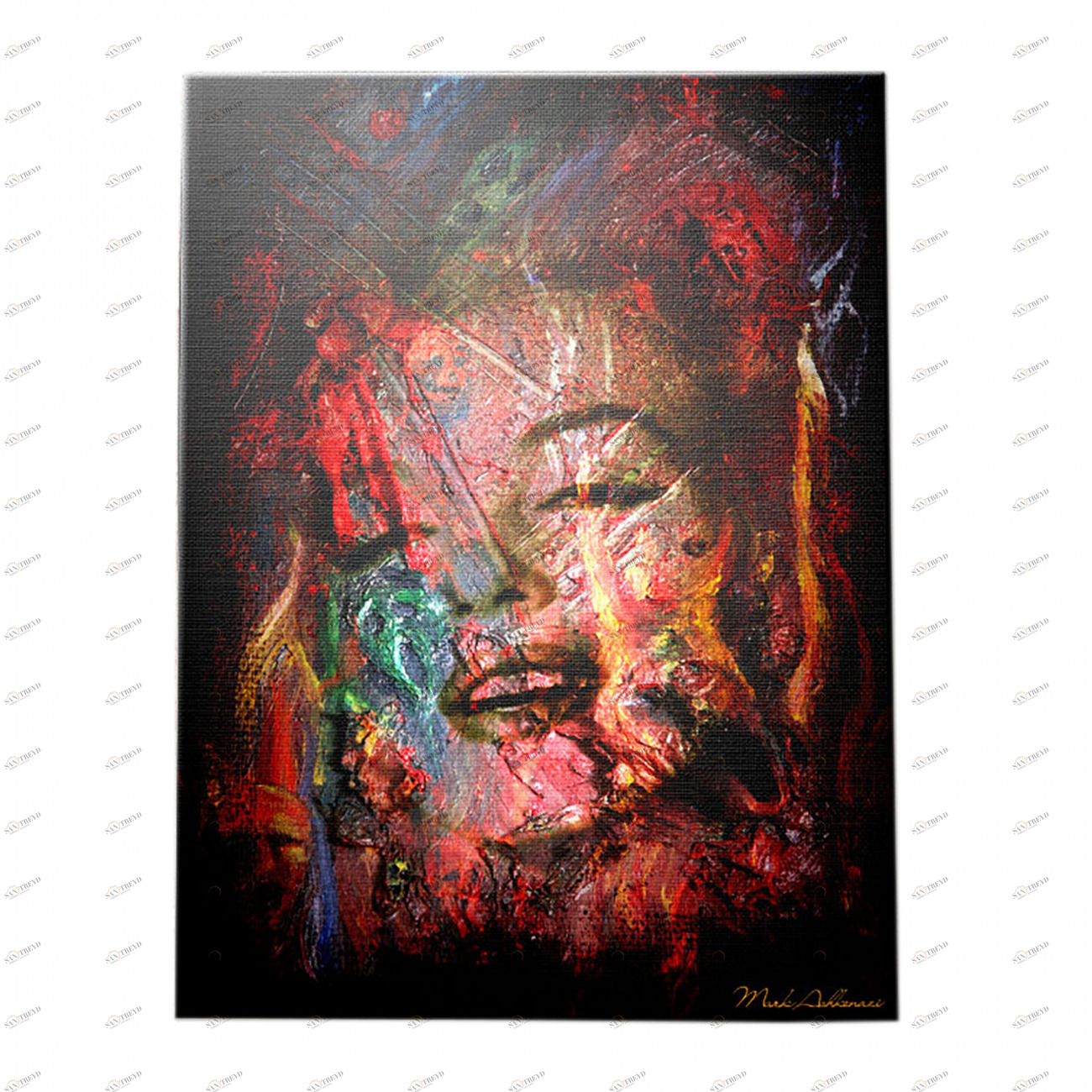 Картина портрет Монро 100х80 см Marilyn Monroe Too by Mark Ashkenazi ICON DESIGNE  096862 Красный;черный;разноцветный 