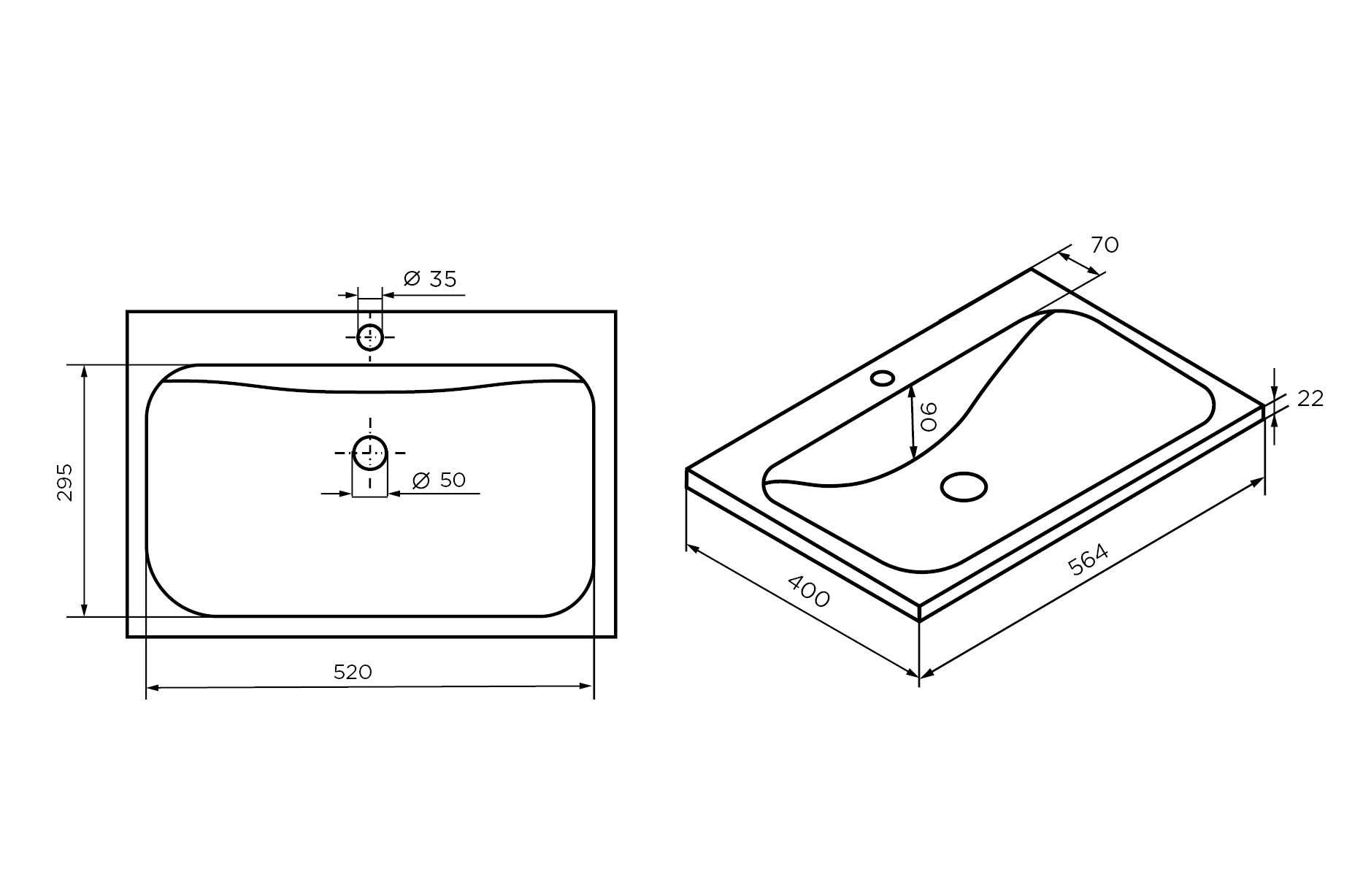 Ц0000000702 Раковина Atom 60 Polytitan 1 Marka Atom - Вид №3