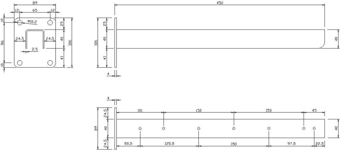 Ponte Giulio Опора из оцинкованной стали Standard B41dcs13 - Вид №1